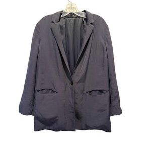 Theory Womens Size 8 Dark Blue Single Button Blazer